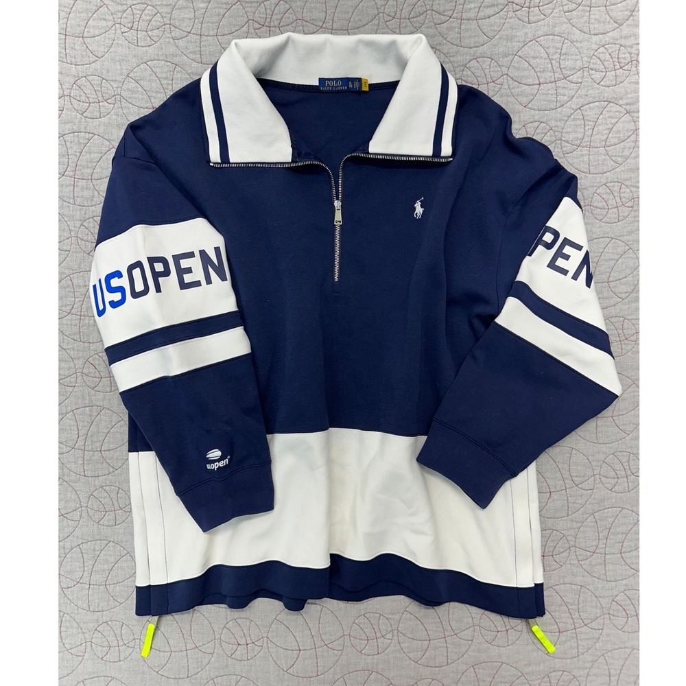 Polo Ralph Lauren US Open Pullover Navy Blue Oversized Quarter-Zip / Mens XL
